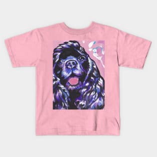 American Cocker Spaniel Dog Bright colorful pop dog art Kids T-Shirt